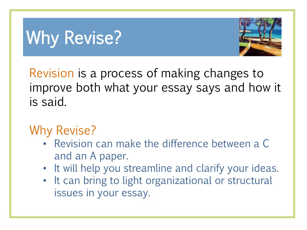 why revise why revise