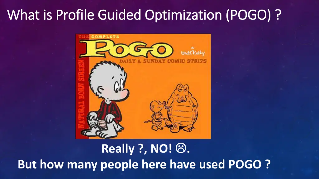 what is profile guided optimization pogo what