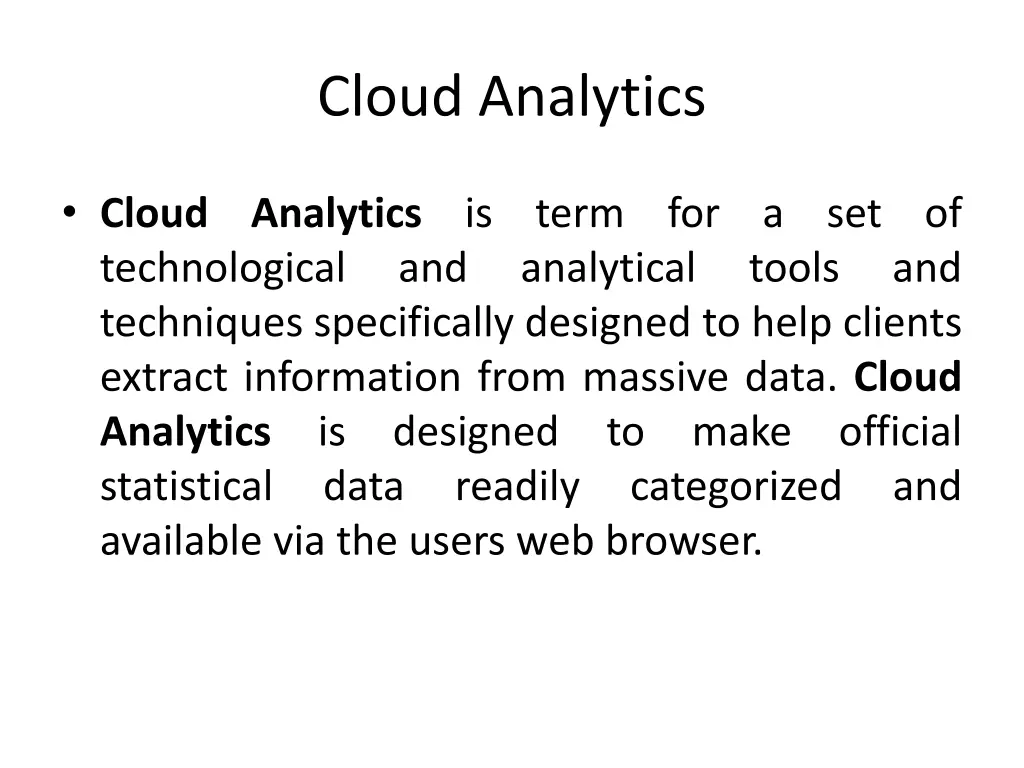 cloud analytics