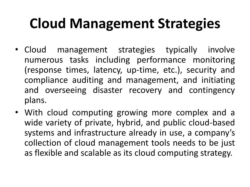 cloud management strategies