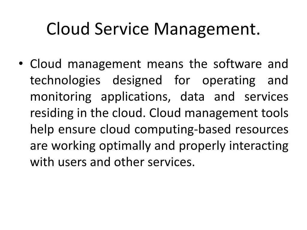 cloud service management