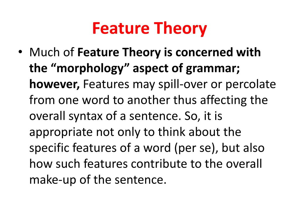 feature theory