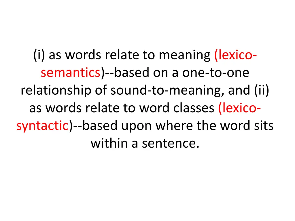 i as words relate to meaning lexico semantics