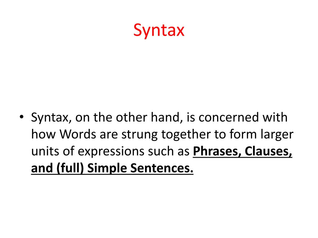 syntax