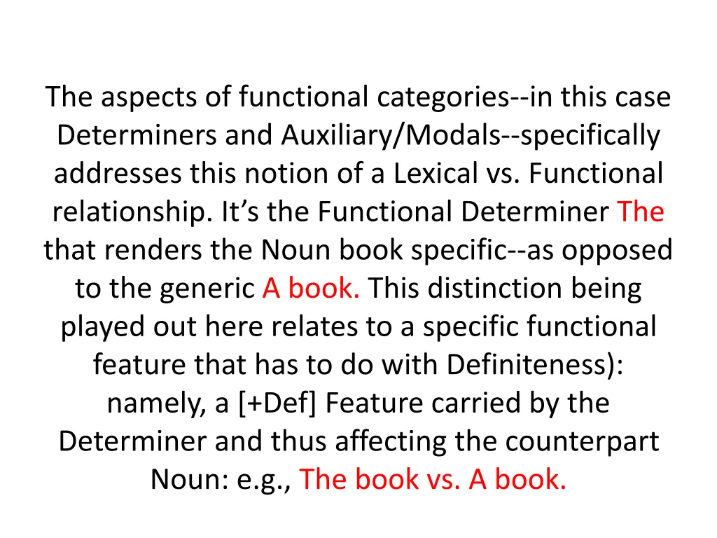 the aspects of functional categories in this case