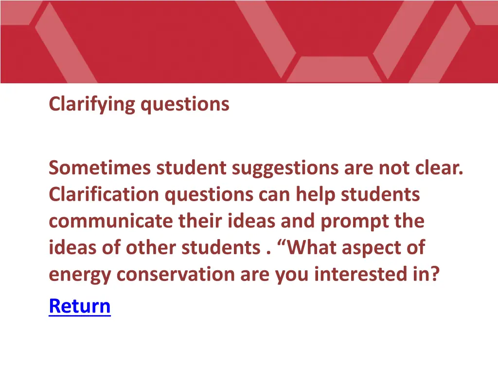 clarifying questions