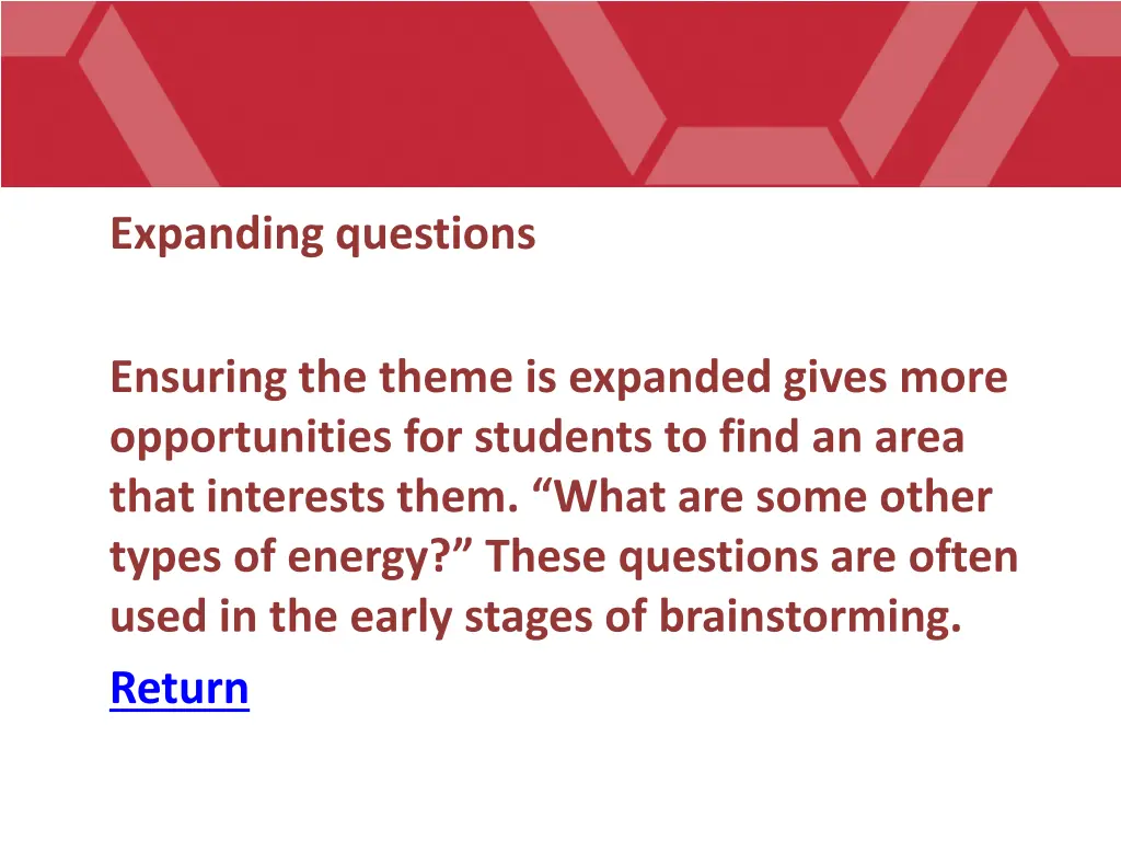 expanding questions