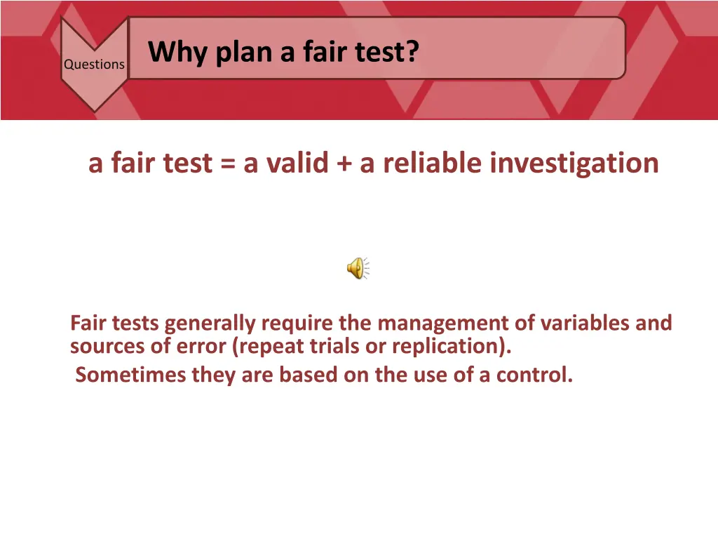 questions why plan a fair test