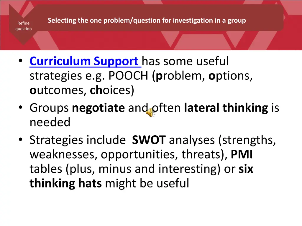 selecting the one problem question