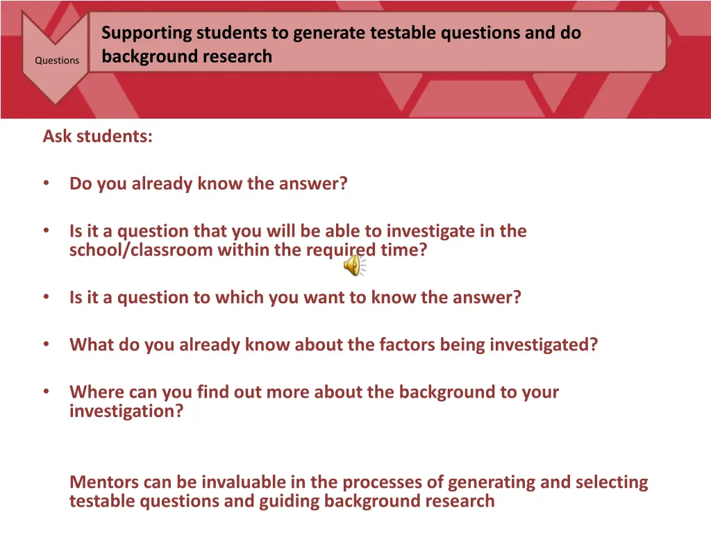 supporting students to generate testable