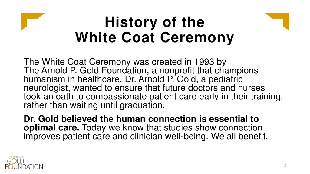 history of the white coat ceremony
