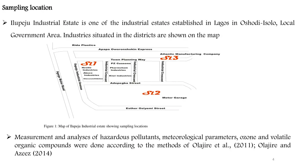 sampling sampling location