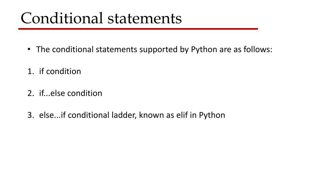 conditional statements