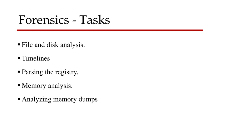 forensics tasks