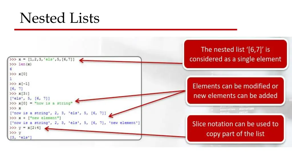 nested lists