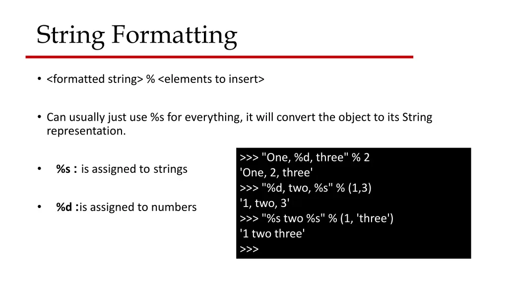 string formatting