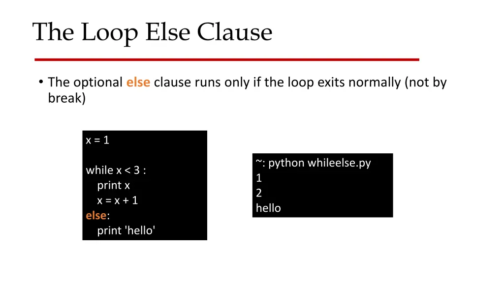 the loop else clause