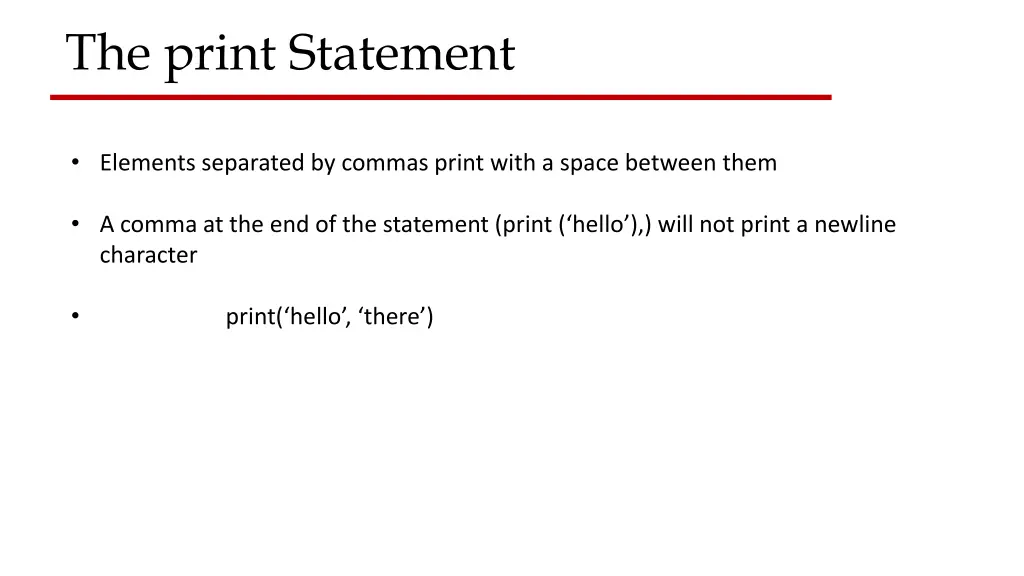 the print statement