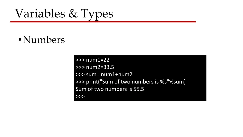 variables types 2