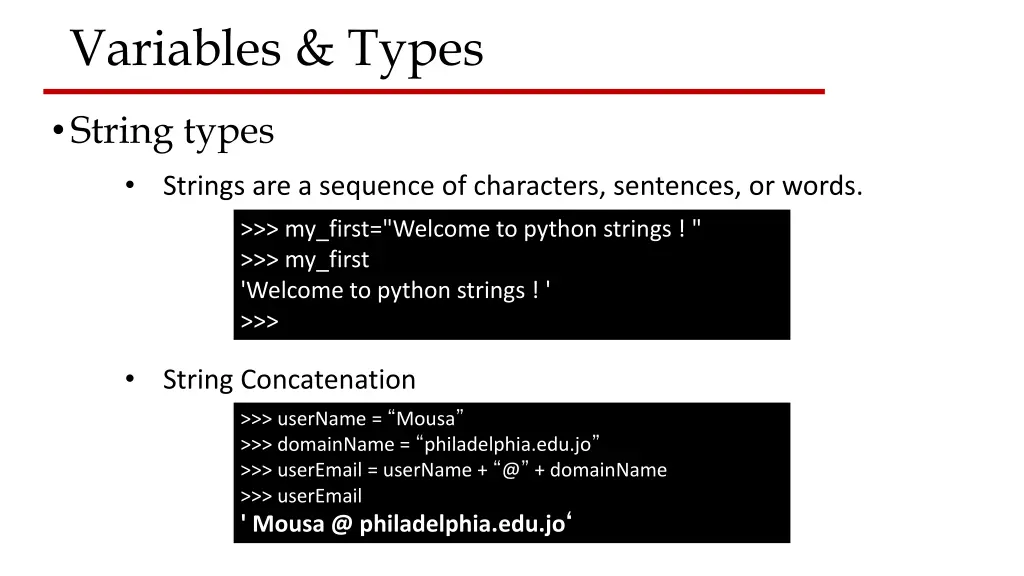 variables types 3