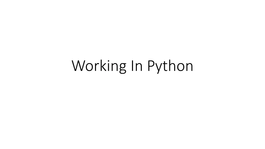 working in python