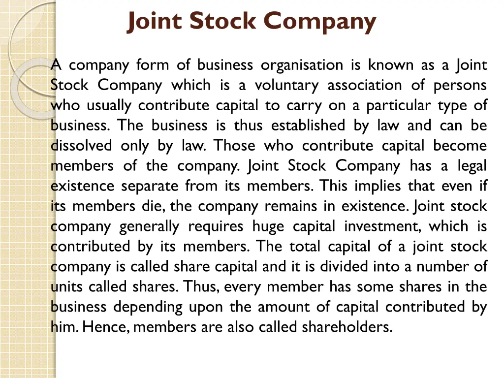 joint stock company