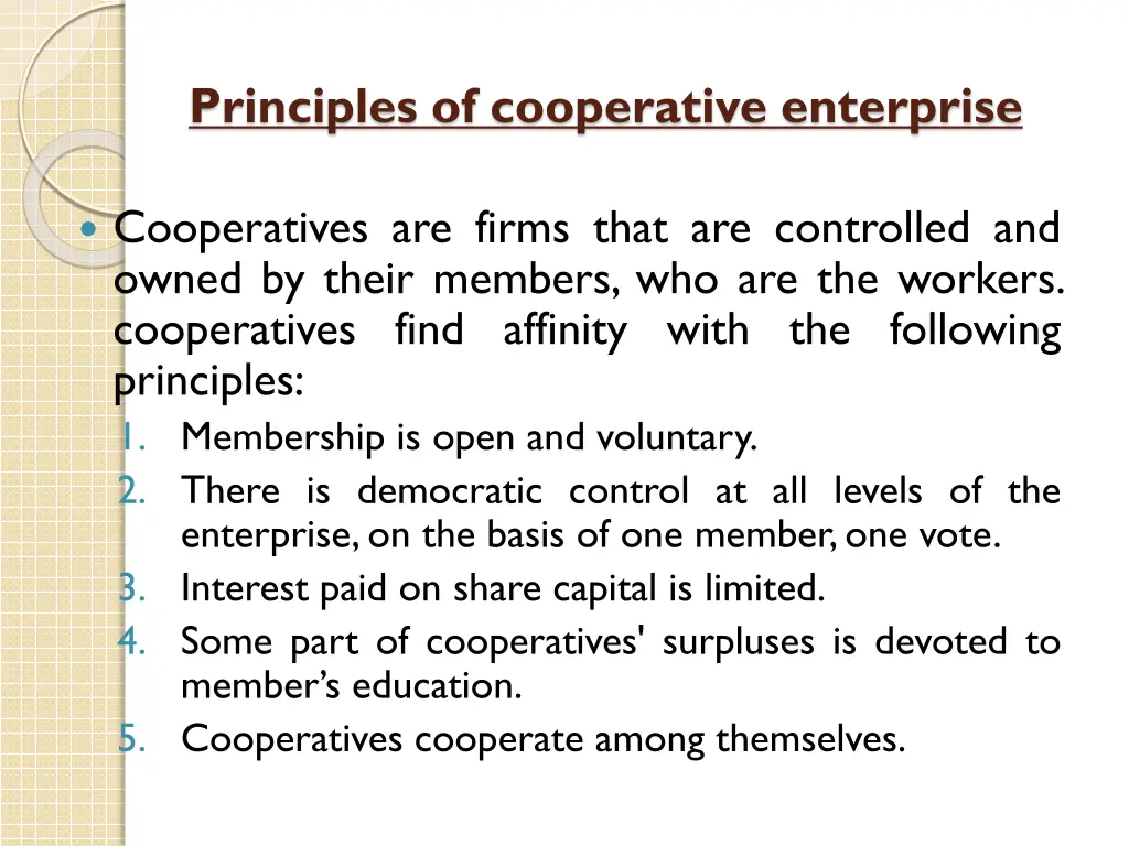 principles of cooperative enterprise