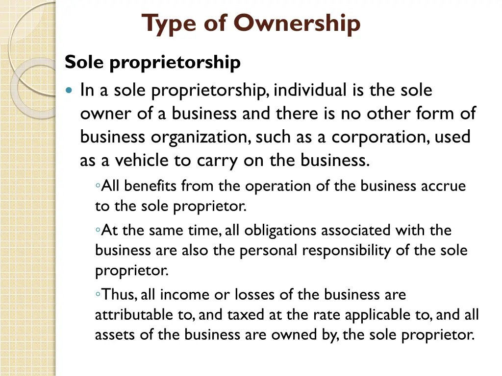 type of ownership