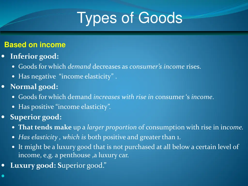 types of goods