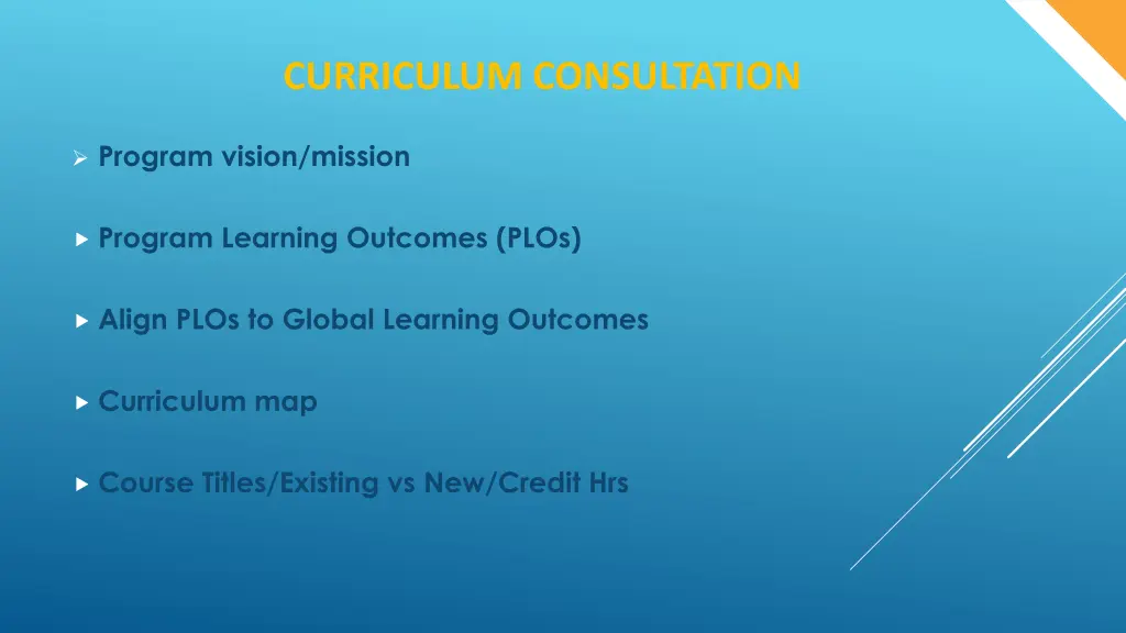 curriculum consultation