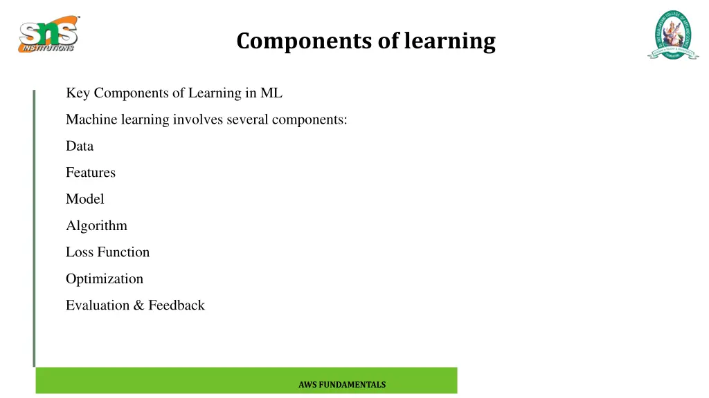 components of learning 1