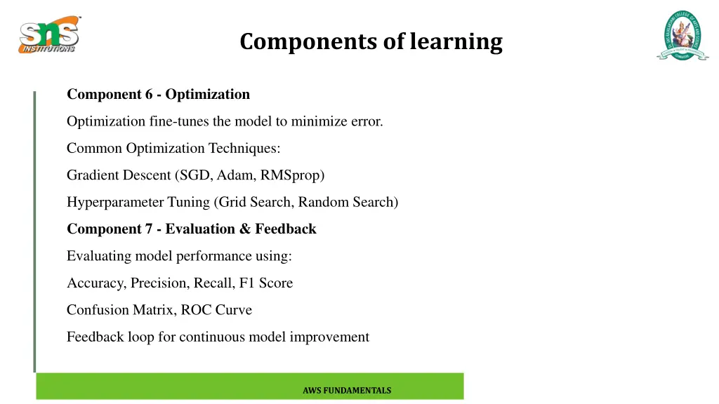 components of learning 7