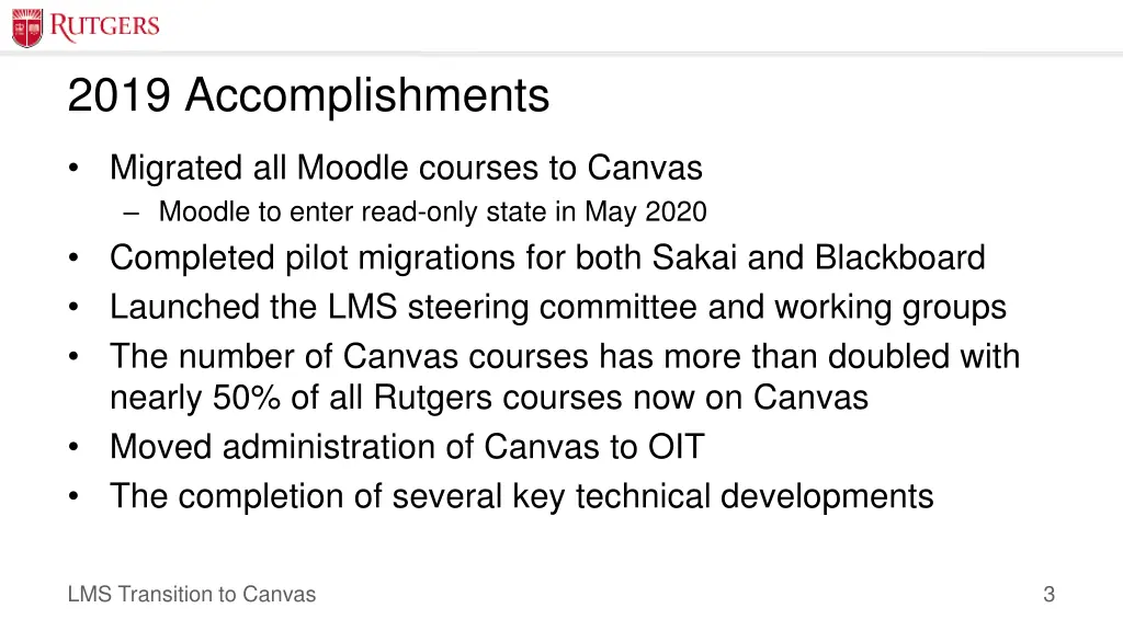 2019 accomplishments