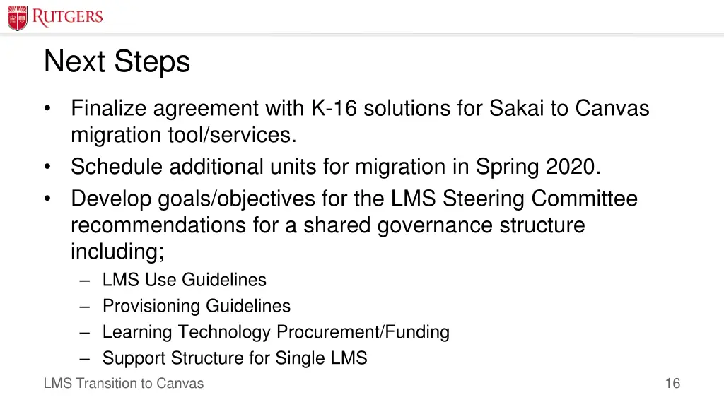 next steps