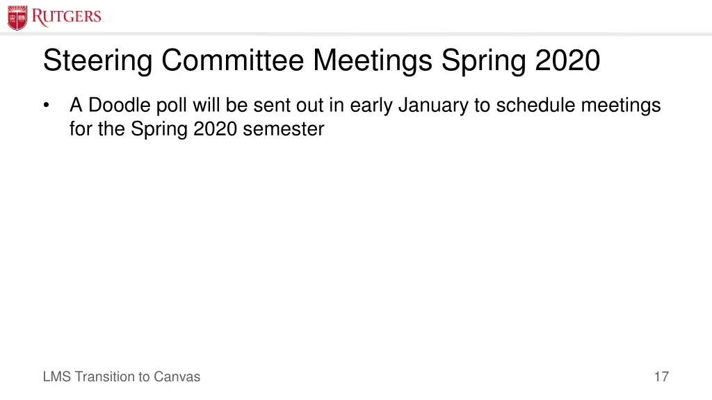 steering committee meetings spring 2020