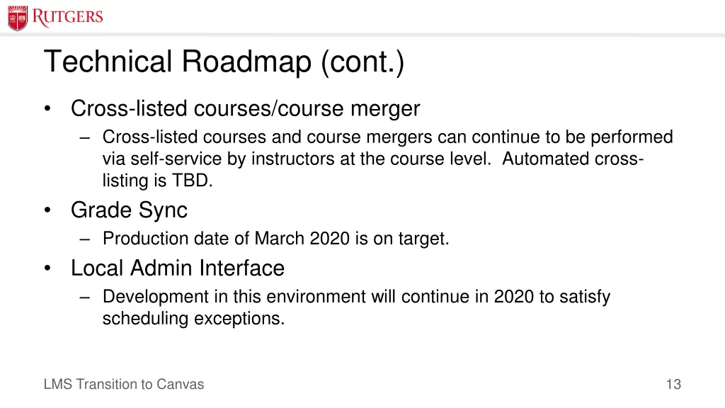 technical roadmap cont
