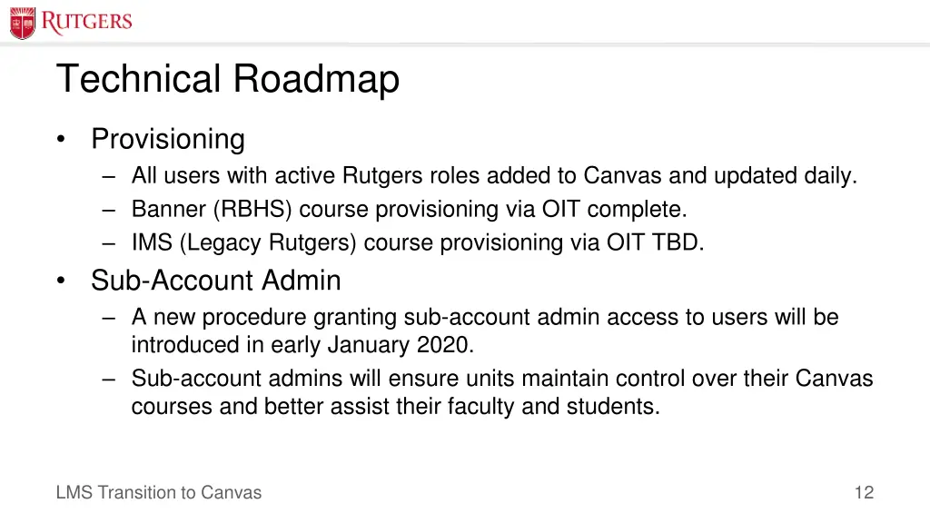 technical roadmap