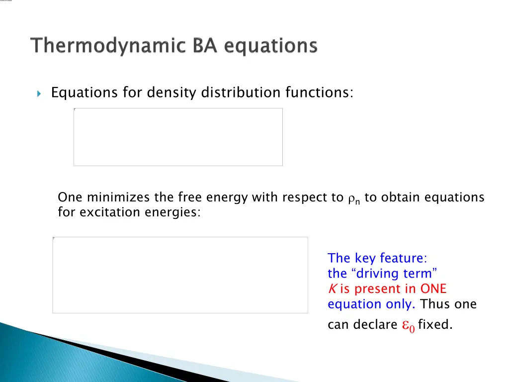 equations for density distribution functions