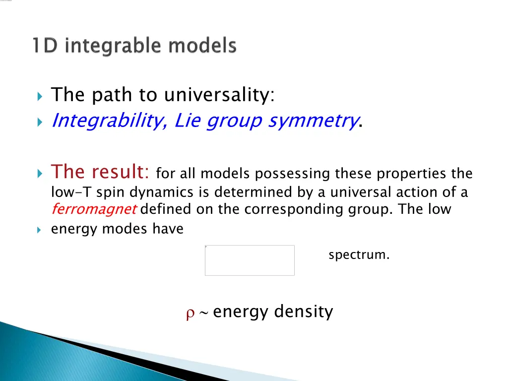 the path to universality integrability lie group