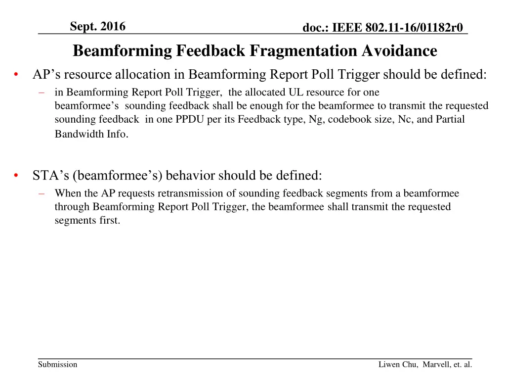 sept 2016 beamforming feedback fragmentation 2