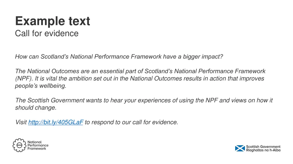 example text call for evidence