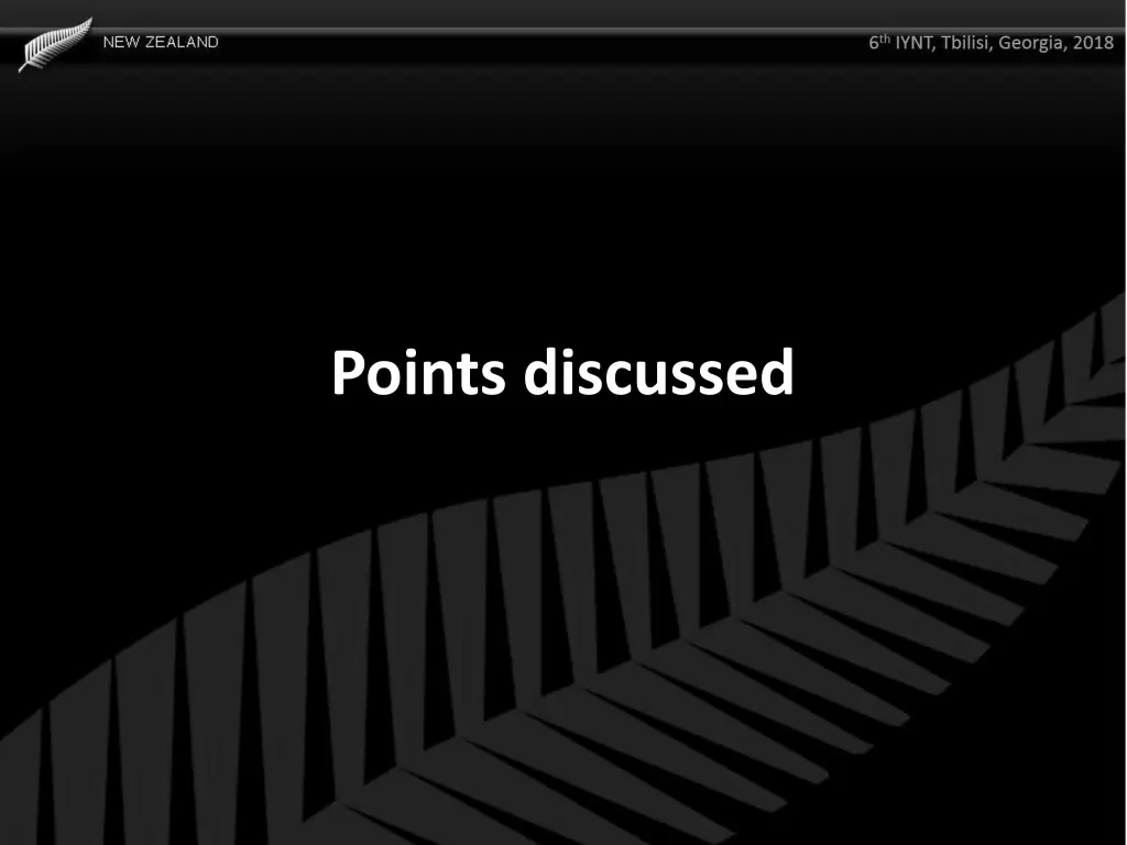 points discussed