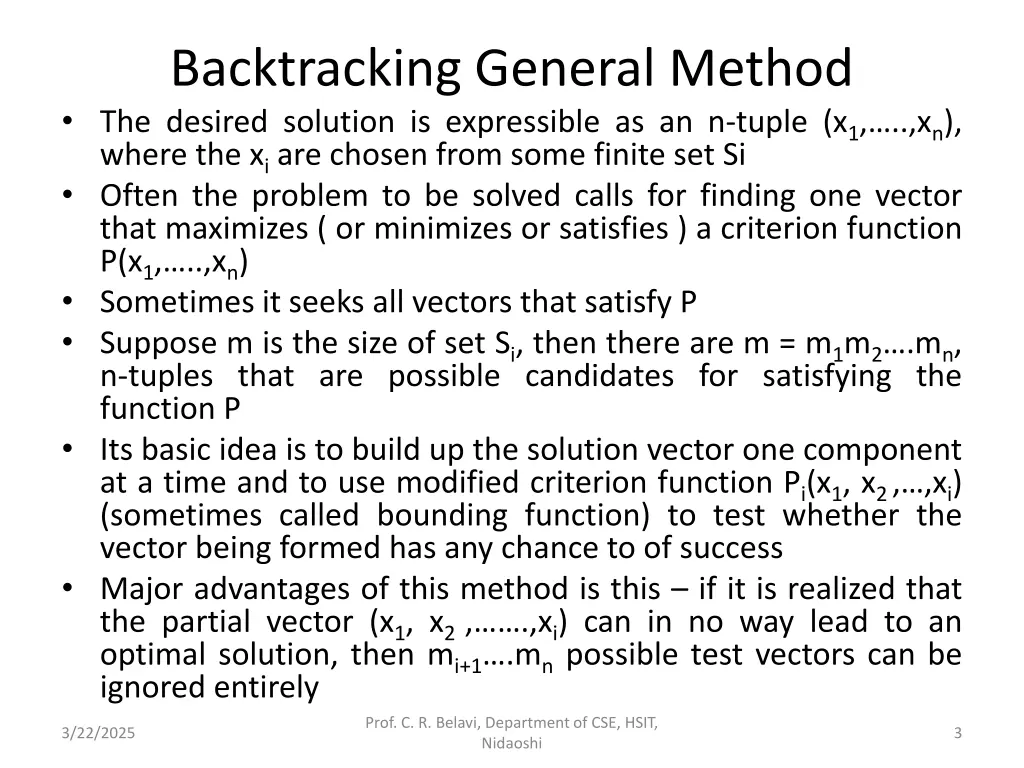 backtracking general method the desired solution