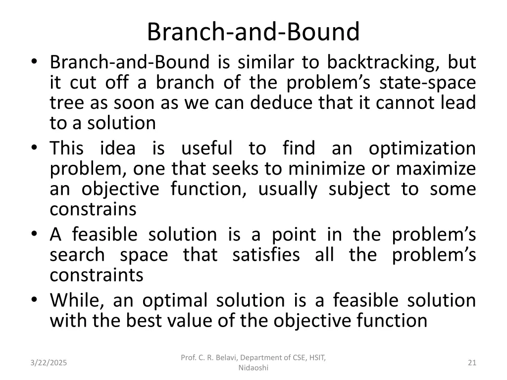 branch and bound
