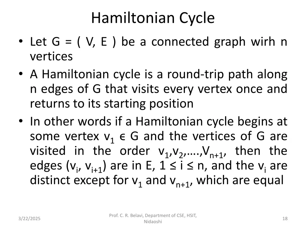 hamiltonian cycle