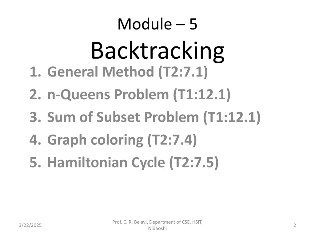 module 5 backtracking 1 general method