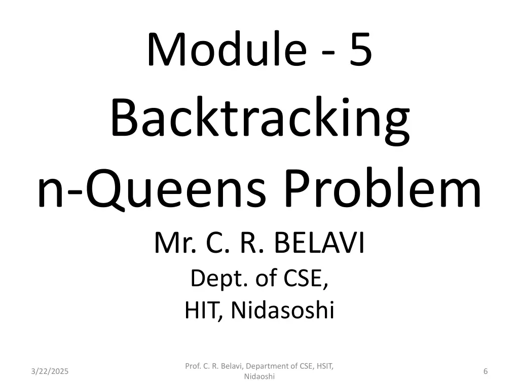 module 5 backtracking n queens problem