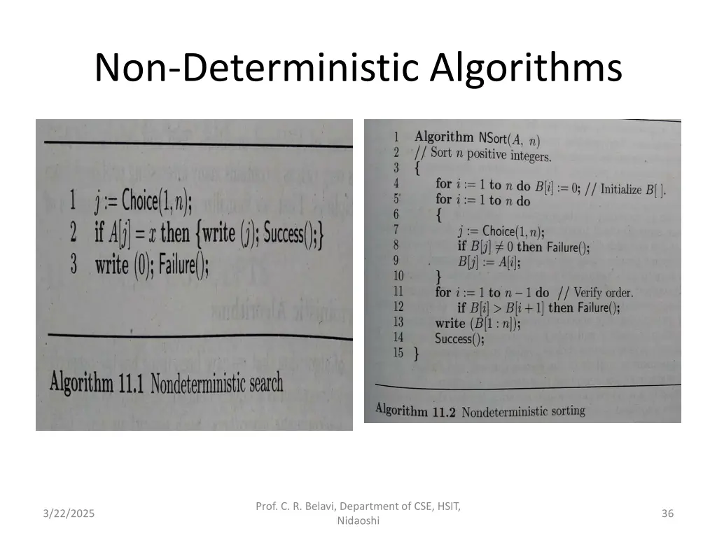 non deterministic algorithms