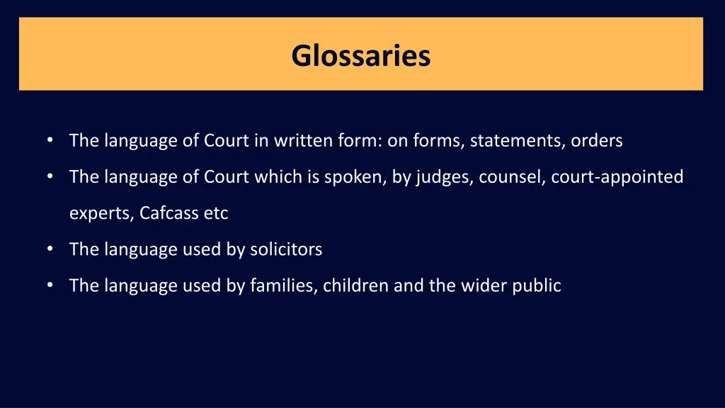 glossaries