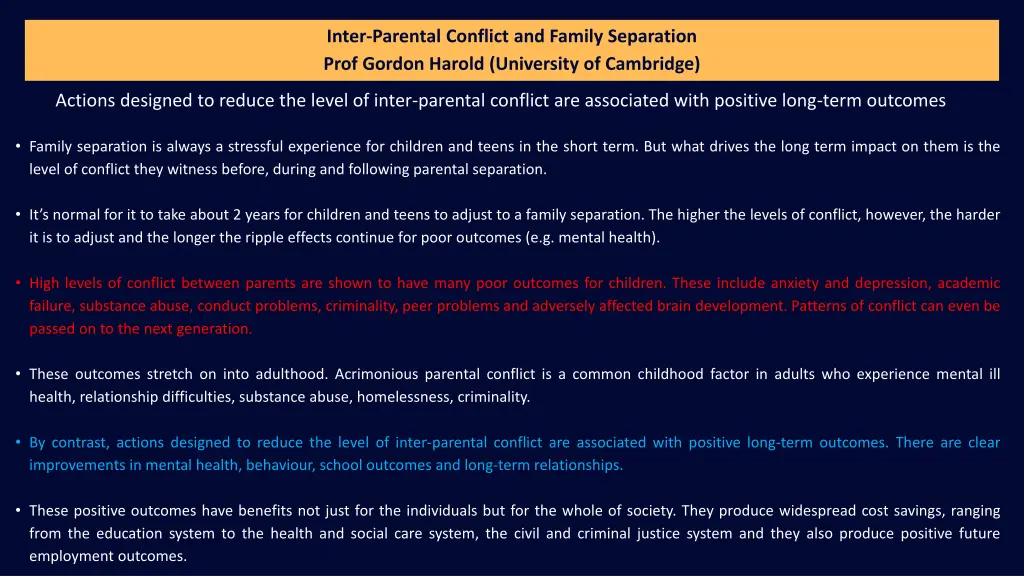 inter parental conflict and family separation